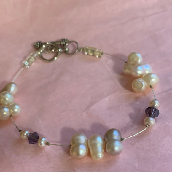 Freshwater Pearl and Amethyst Accent Bracelet - Unbranded - Picture 5 of 7